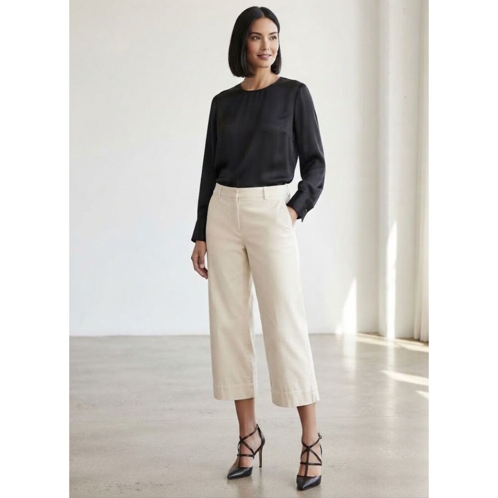Chico's High Rise Crop Wide Leg Trouser Pant Women's Size 14 (Chico's Size 2.5)